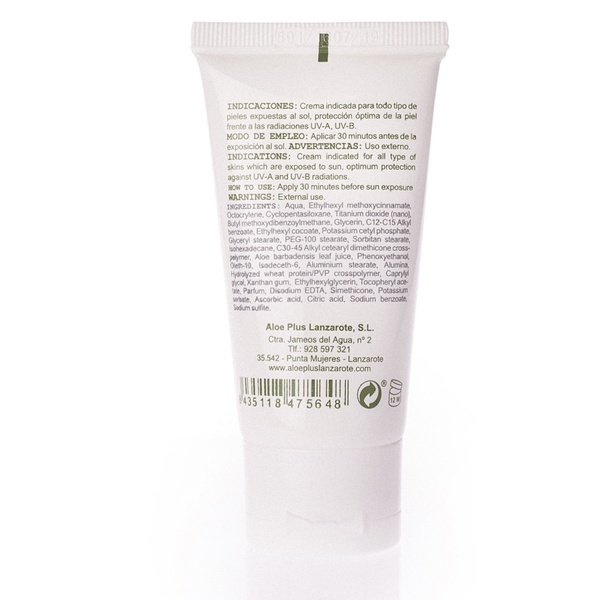 CREMA FACIAL HIDRATANTE CON PROTECCIÓN SOLAR FP50 Y ALOE VERA 50ml - 2