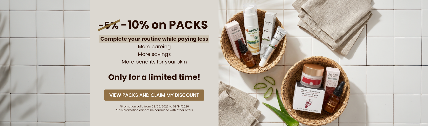 Your favorite aloe packs now at -10%.  Only for a few days! 