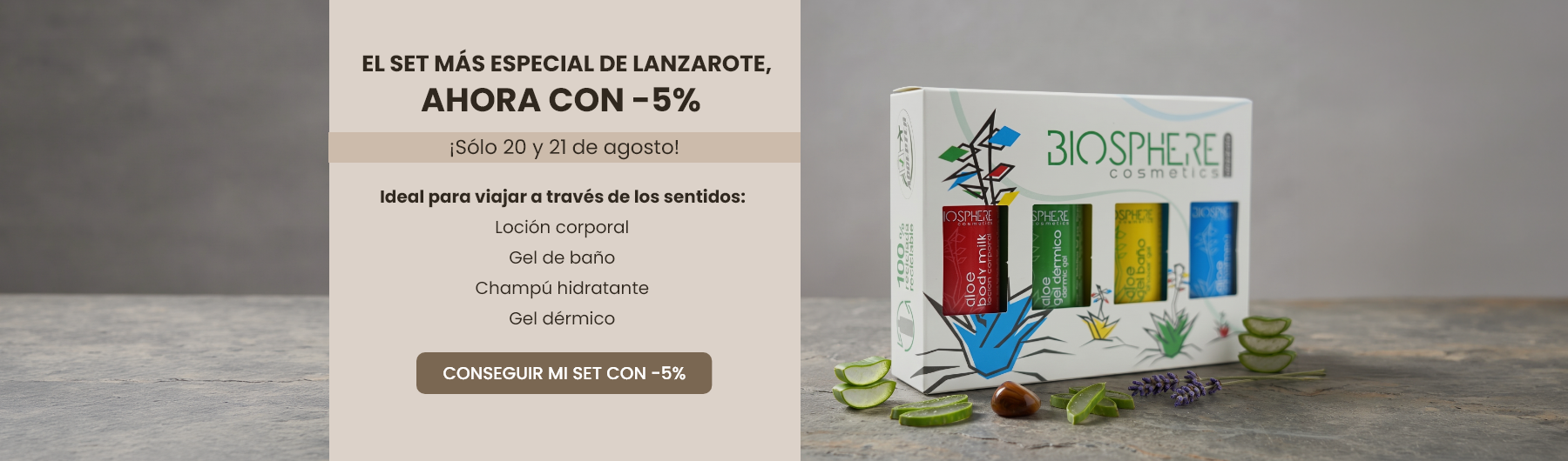 Sólo 2 días: -5% en el Set de viaje aloe vera 