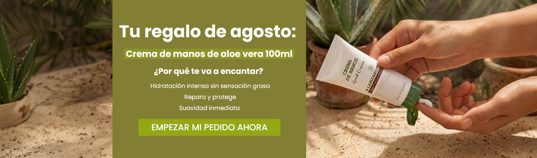  Tu regalo de agosto: Crema de manos de aloe vera 100ml