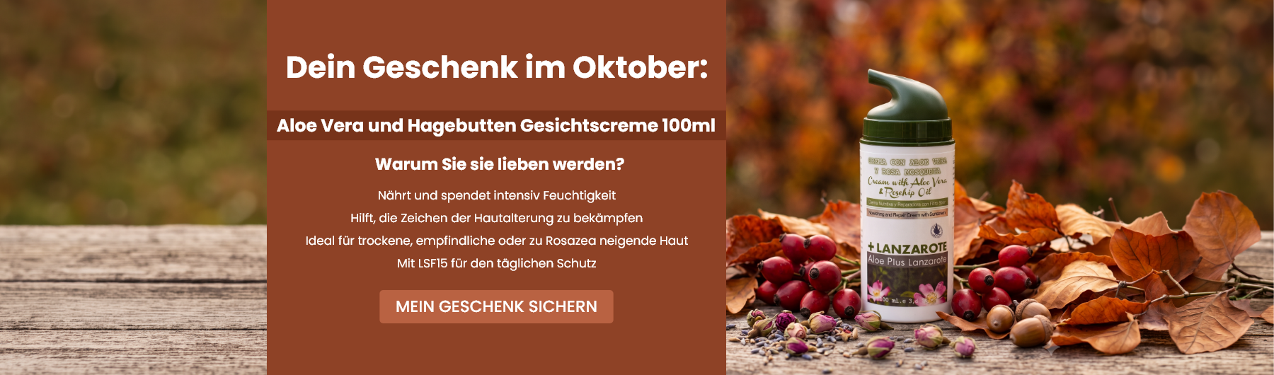 Dein Geschenk im Oktober: Aloe Vera und Hagebutten Gesichtscreme 100ml 