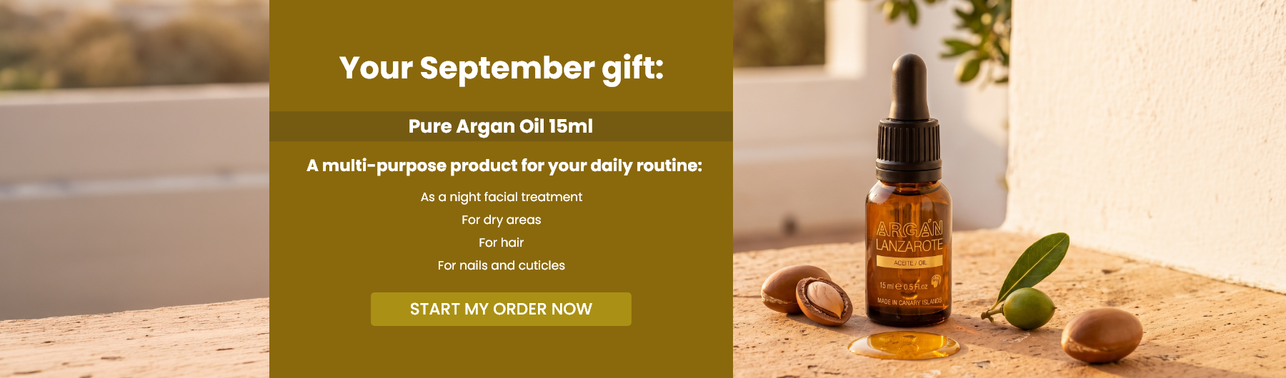  Your September gift: Pure Argan Oil 15ml
