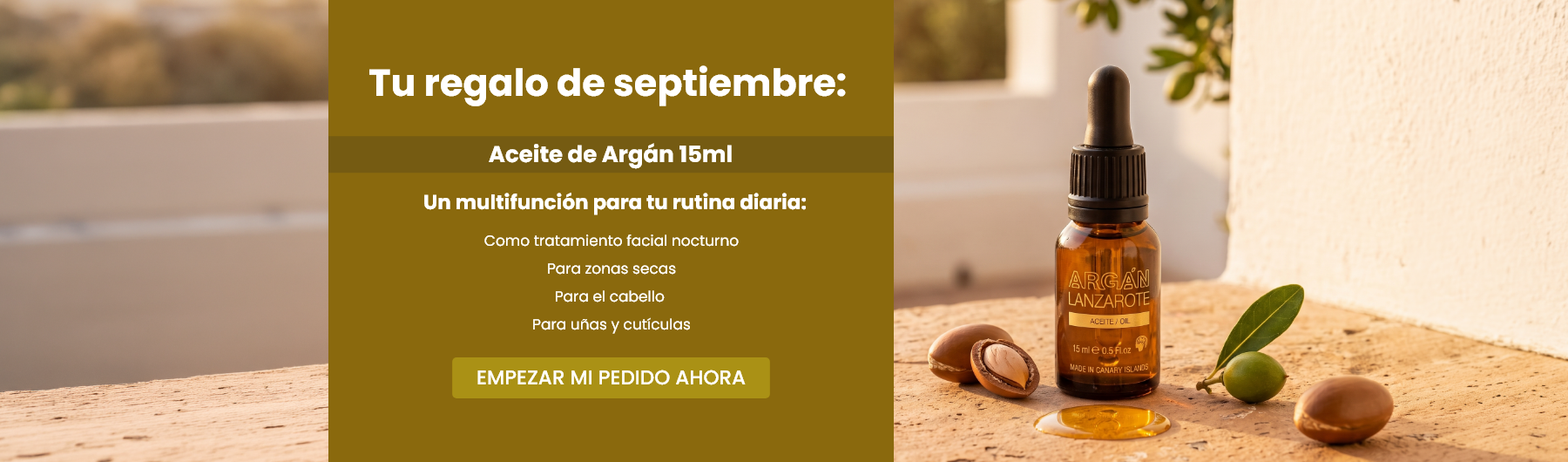 Tu regalo de septiembre: Aceite de Argán Puro 15ml