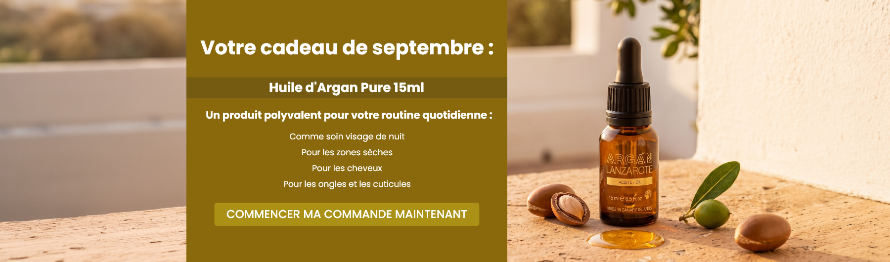 Votre cadeau de septembre : Huile d'Argan Pure 15ml