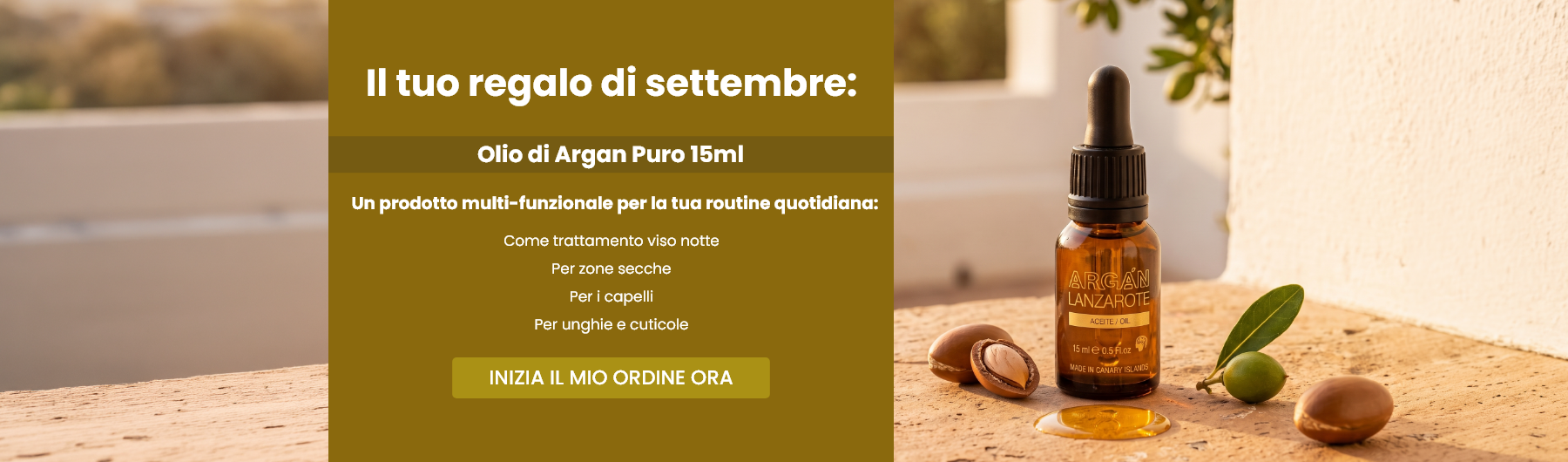 Il tuo regalo di settembre: Olio di Argan Puro 15ml